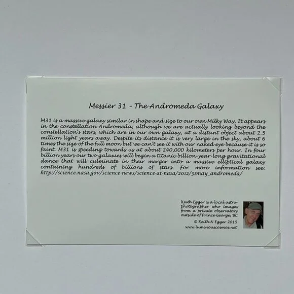 Space Photo Poster Andromeda Galaxy by Astrophotographer Keith Egger 16"x12" - Picture 5 of 9